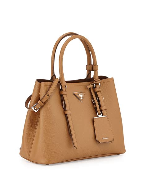 prada saffiano brown bag